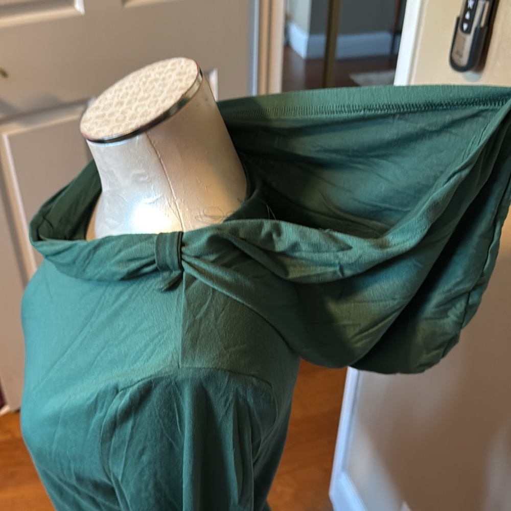 NWT TEMU Green Ruffled Double Belt Hoodie Fashion with Long Sleeve- X-Large - Picture 5 of 16